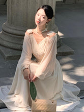 BXOXO party look inspos French Elegant Hollow Out Long Dresses Autumn Solid V Neck Birthday Party Vestidos Women Lantern Sleeve Robe Ladies Clothes New